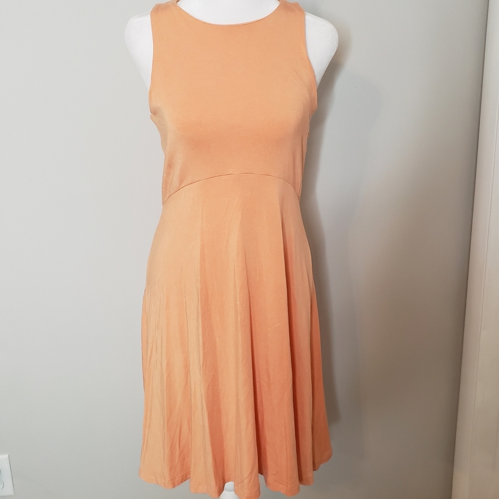 Athleta Peach Sleeveless Fit-and-Flare Dress
